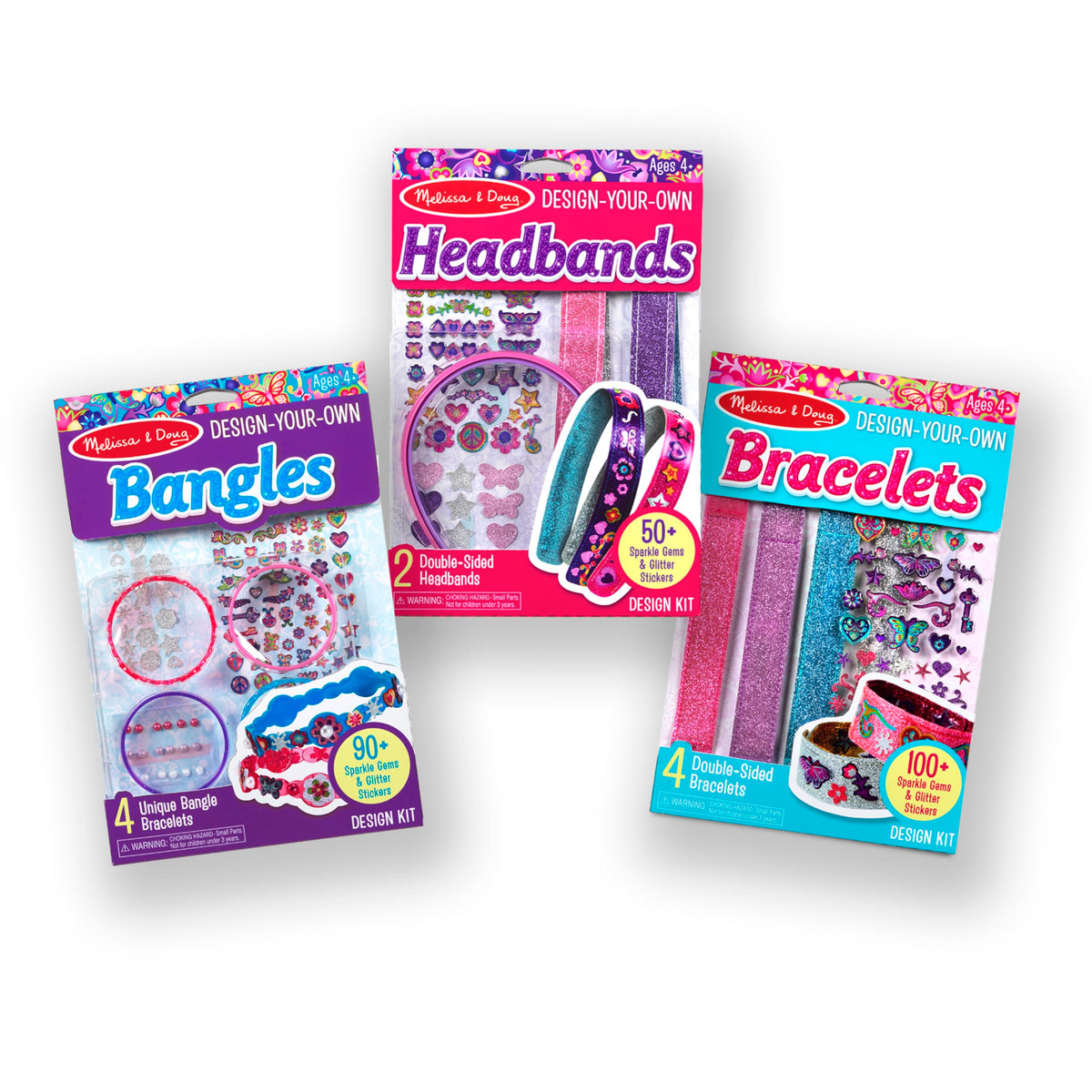Melissa & Doug jewelry stickers glitter pack; sparkly details inspire imaginative decorating.