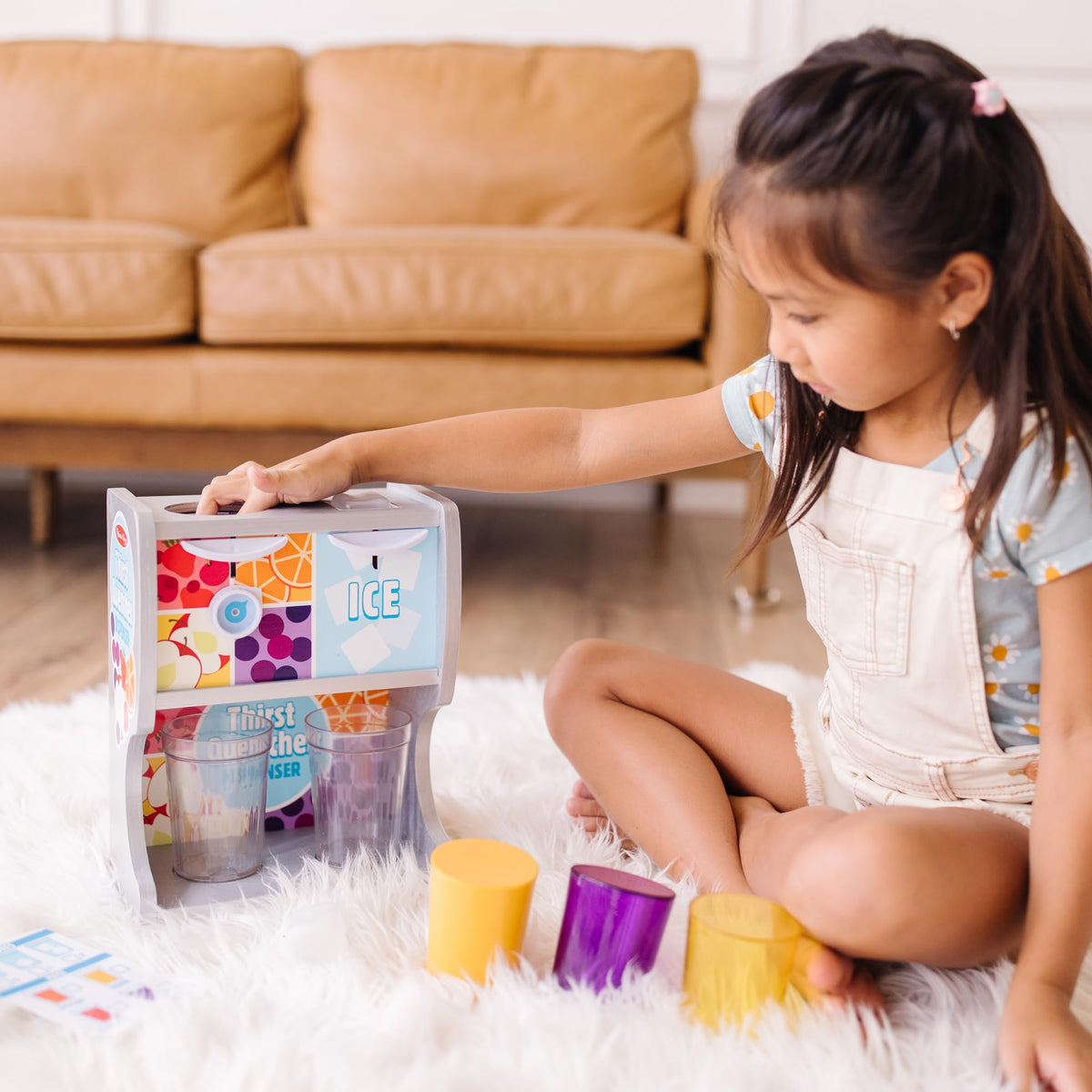 Melissa & Doug juice inserts in bright colors spark imaginative orders and serving play.