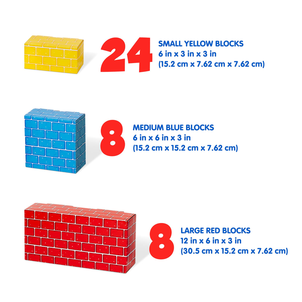 Melissa & Doug yellow small blocks support precise stacking and motor skills.