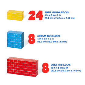 Melissa & Doug yellow small blocks support precise stacking and motor skills.