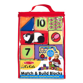 Melissa & Doug K's Kids blocks with animal halves boost matching skills