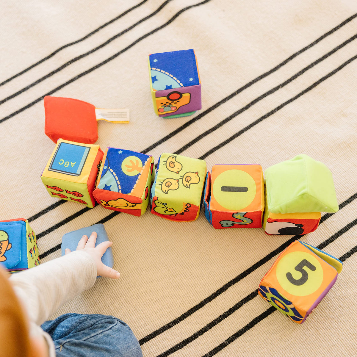 Melissa & Doug K's Kids numeral-quantity blocks reinforce early math