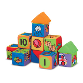 Melissa & Doug K's Kids soft blocks tower promotes fine motor play