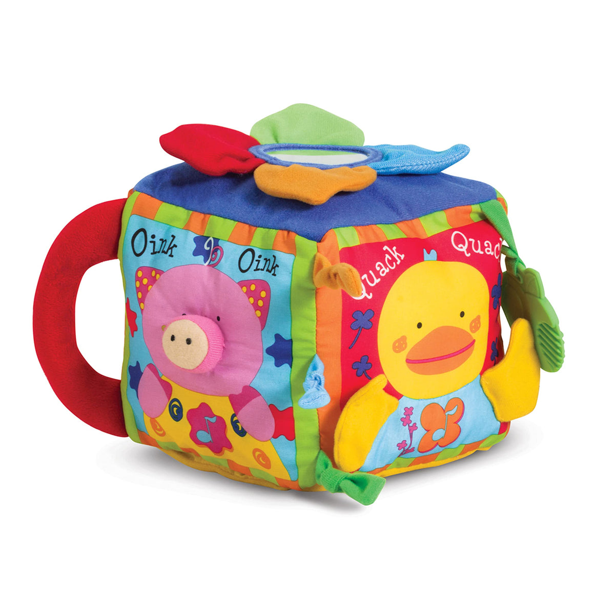Melissa & Doug K's Kids Musical Farmyard Cube nose-press sounds for interactive play.