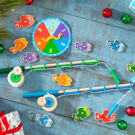 Melissa & Doug kids enjoying screen-free fishing activity