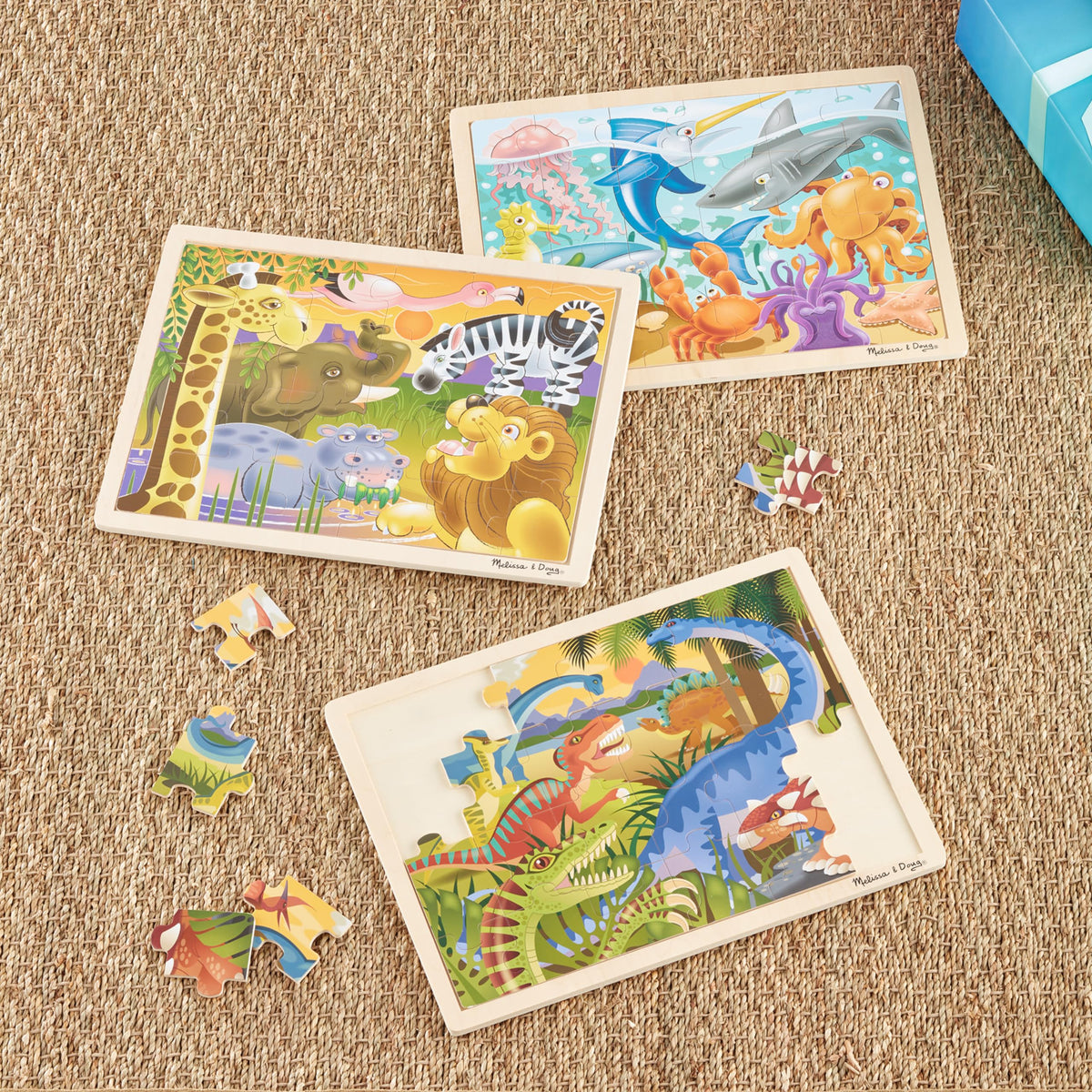 Kids playing Melissa & Doug puzzle bundle in a screen-free moment