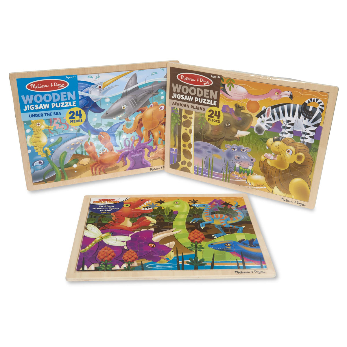 Melissa & Doug kids playing puzzles: screen-free activity that promotes patience and concentration.