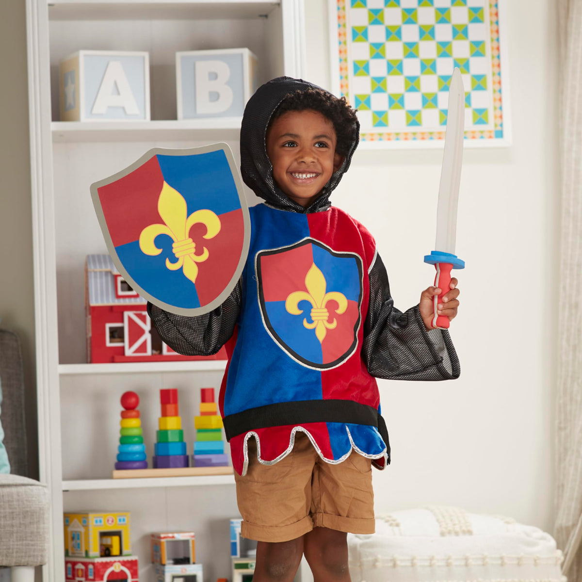 Melissa & Doug four-piece knight set ready for screen-free play.