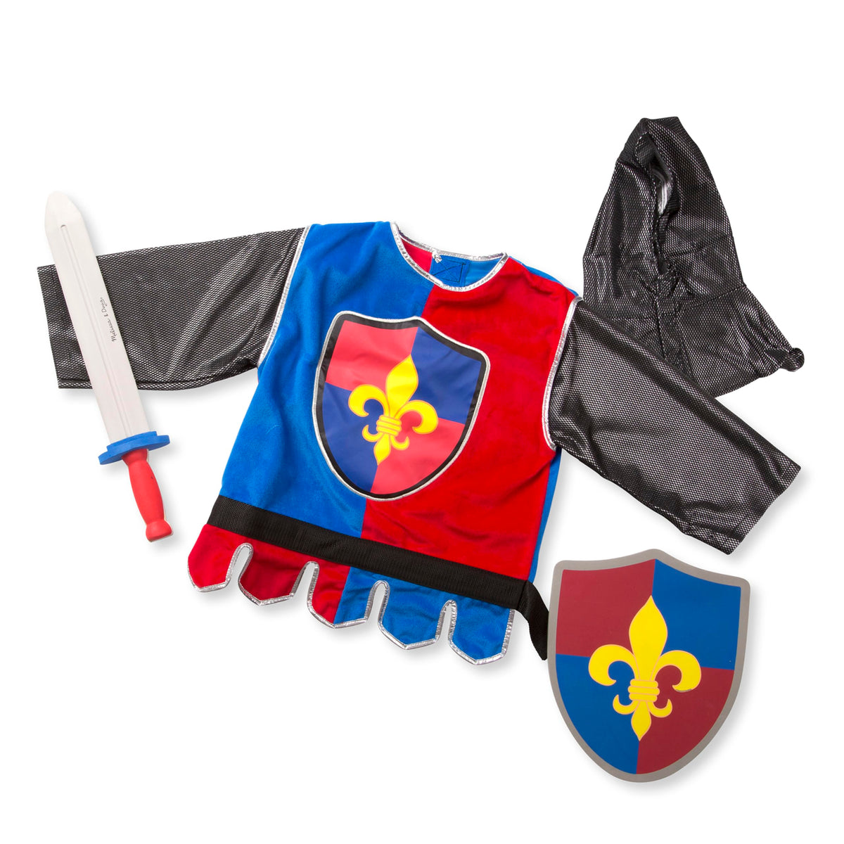 Melissa & Doug knight hood for cozy, imaginative role play.