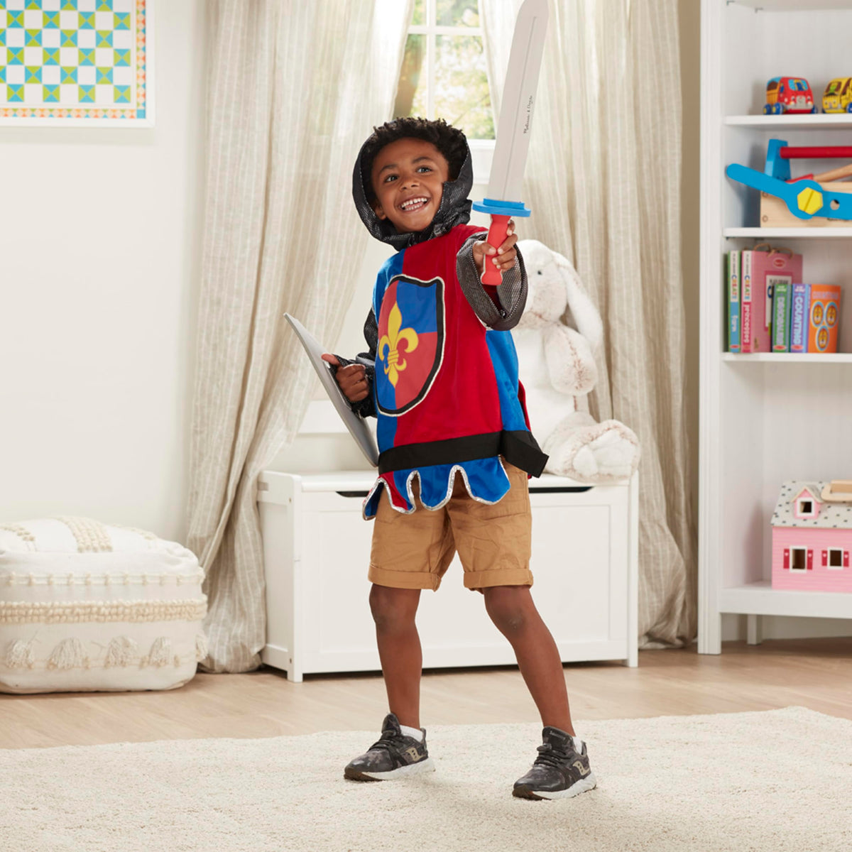 Melissa & Doug soft sword for safe, hands-on pretend battles.