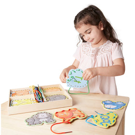 Melissa & Doug color-coordinated laces aid matching and sorting