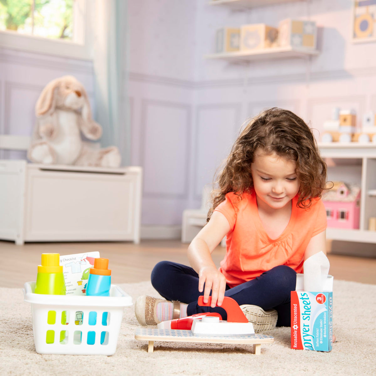Melissa & Doug wooden iron used for imaginative ironing play and fine motor practice.