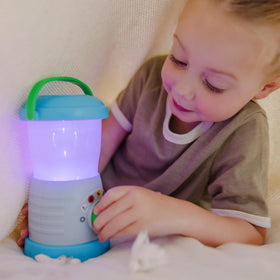 Melissa & Doug Let’s Explore lantern crackling campfire sound adds cozy ambience.