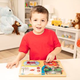 Melissa and Doug Locks and Latches Board designed for ages 3 to 5 and early learning.
