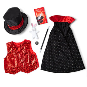 Melissa & Doug magician costume cape with bow tie enhances imaginative pretend play.