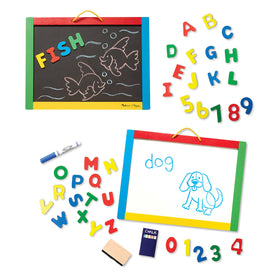 Melissa & Doug durable wooden construction withstands kid use.