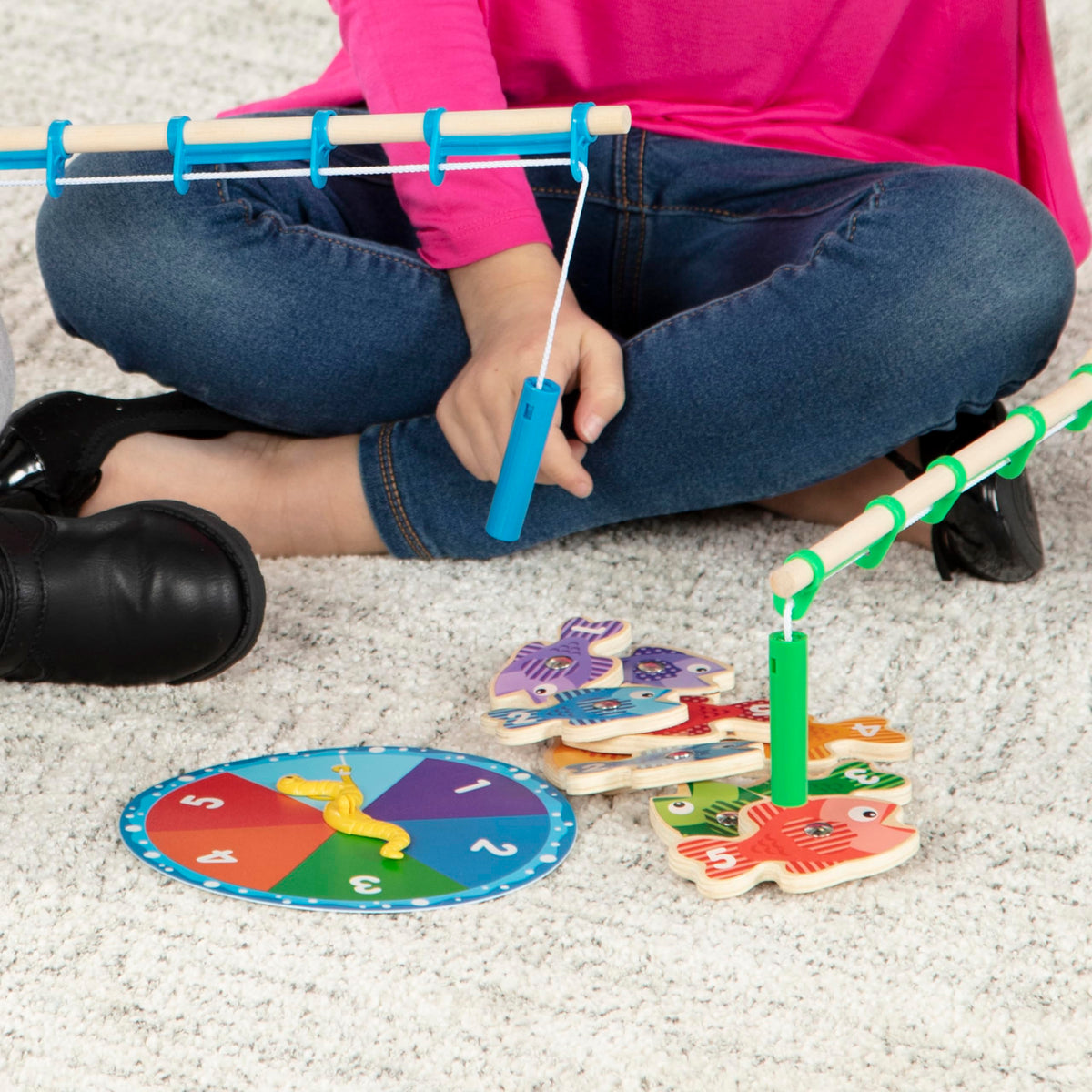 Melissa & Doug magnetic hook catching a fish during play