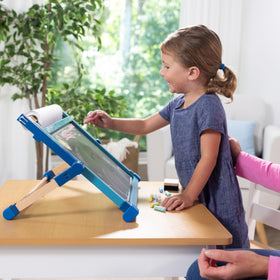 Melissa & Doug dual-sided easel chalkboard surface for doodling and large-scale art
