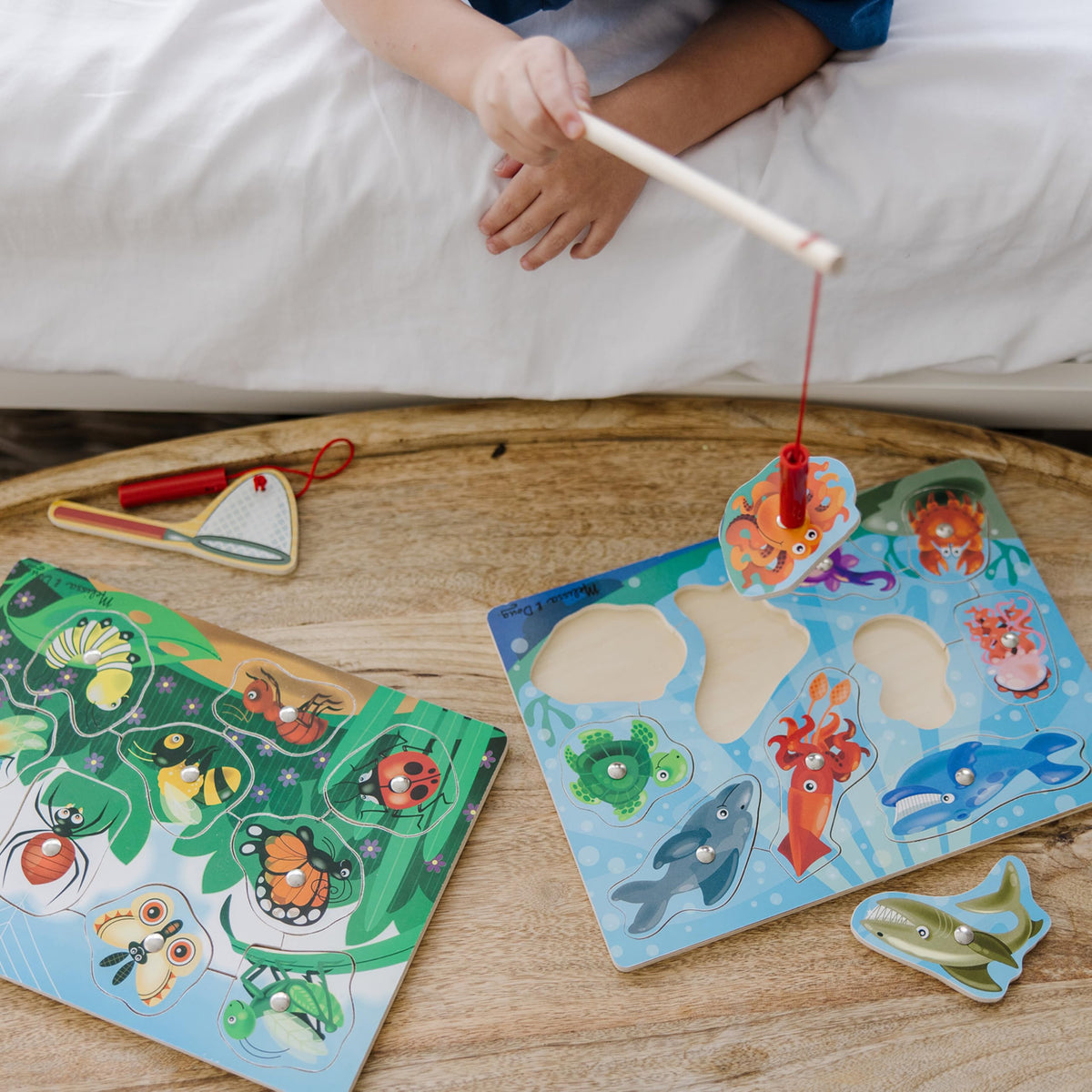 Melissa & Doug magnetic wooden bugs puzzle encourages sorting and fine motor skills through play