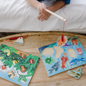 Melissa & Doug magnetic wooden bugs puzzle encourages sorting and fine motor skills through play