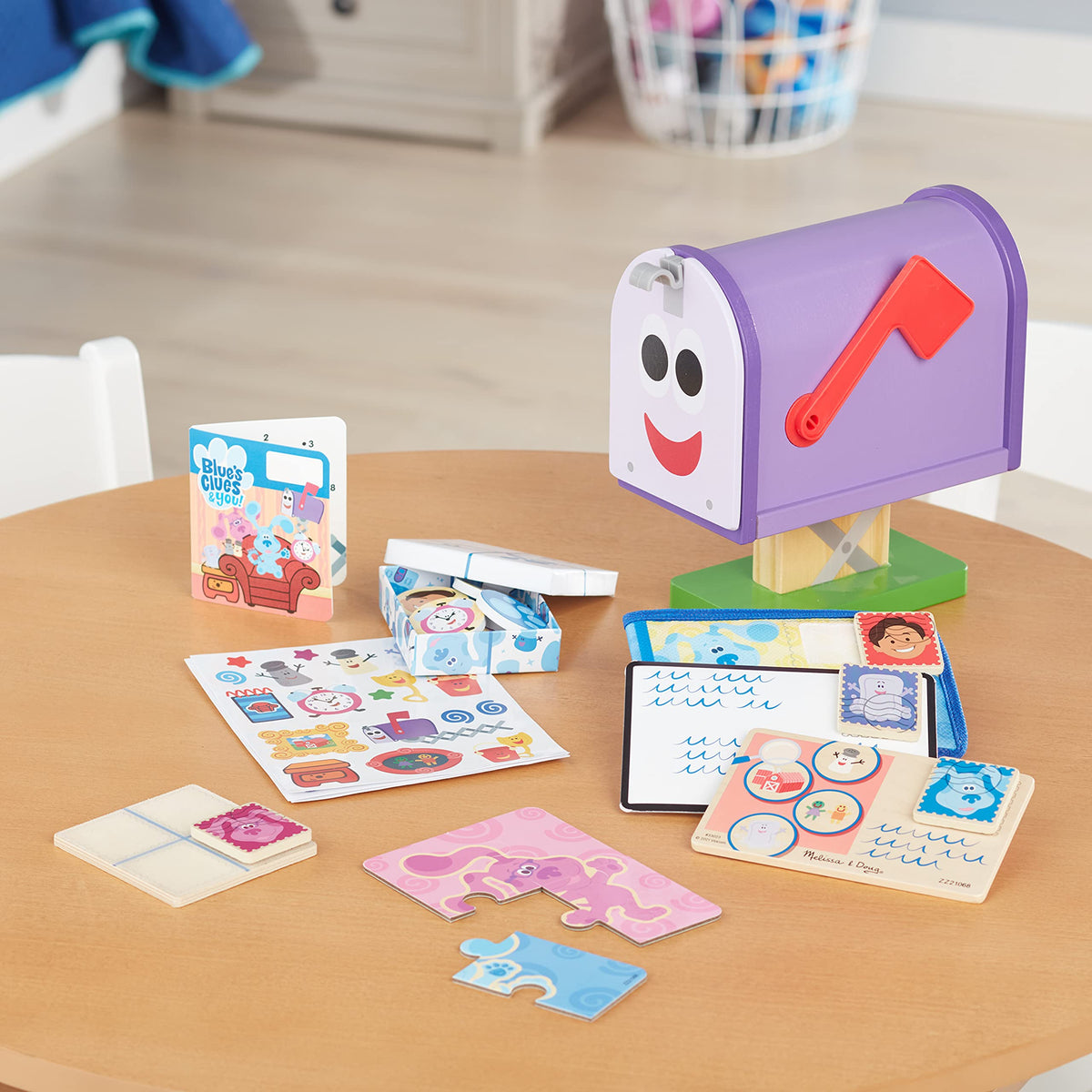 Melissa and Doug Blue's Clues and You mailbox stores all pieces neatly