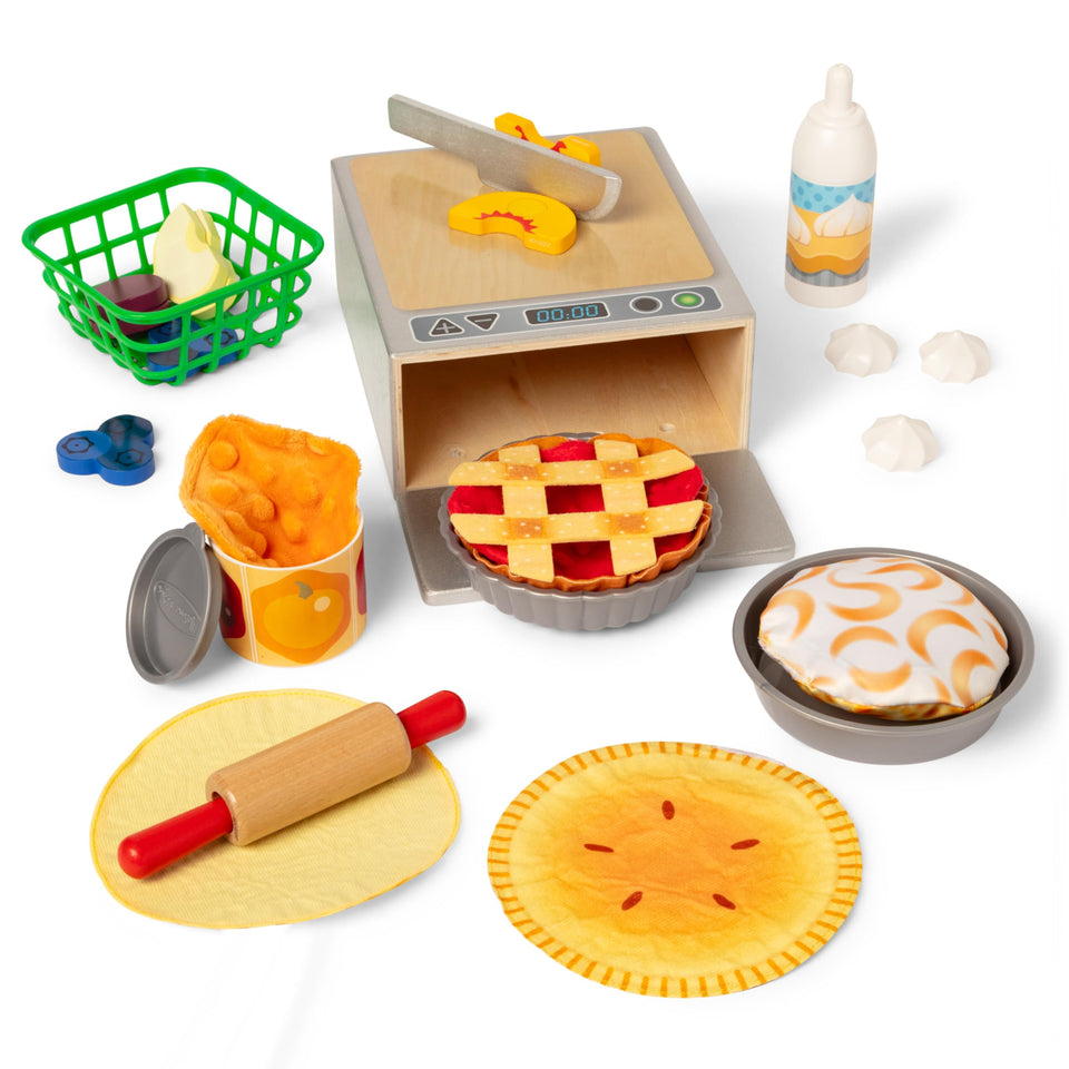 Melissa & Doug Make and Bake pies rolling pin helps kids roll squishy crusts for imaginative play