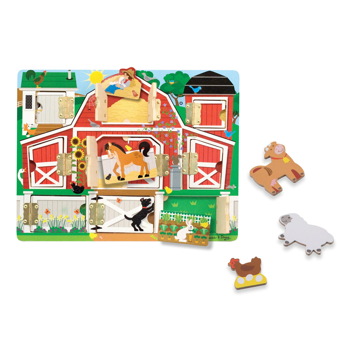 Melissa & Doug memory and sequencing play with barnyard magnets