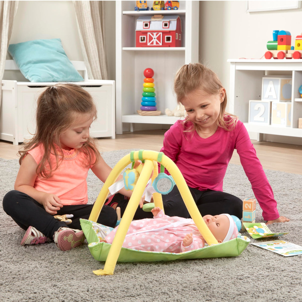 Mine to Love activity gym with two-part design for versatile doll adventures