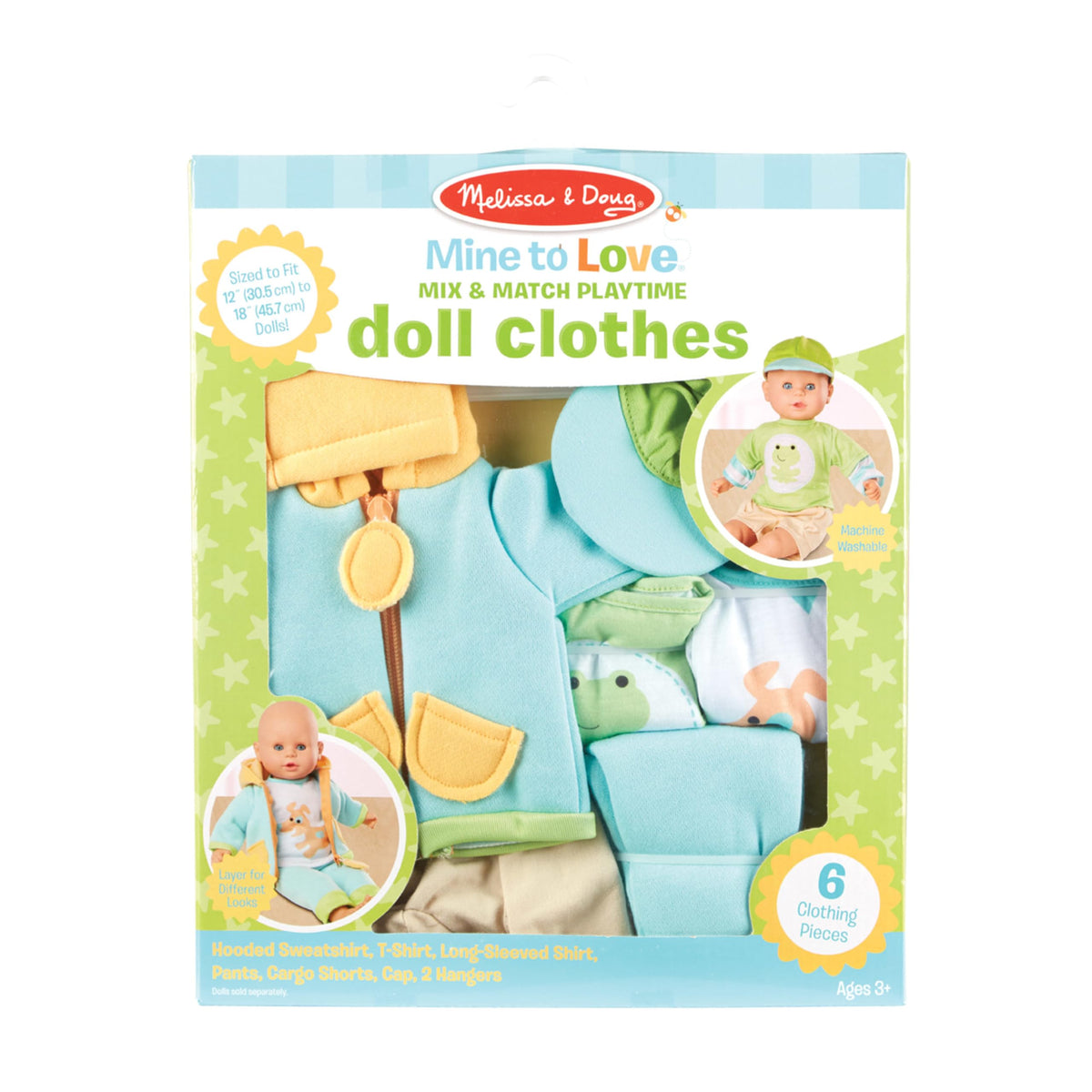 Melissa & Doug Mine to Love adjustable-band cap adds cute finishing touch.