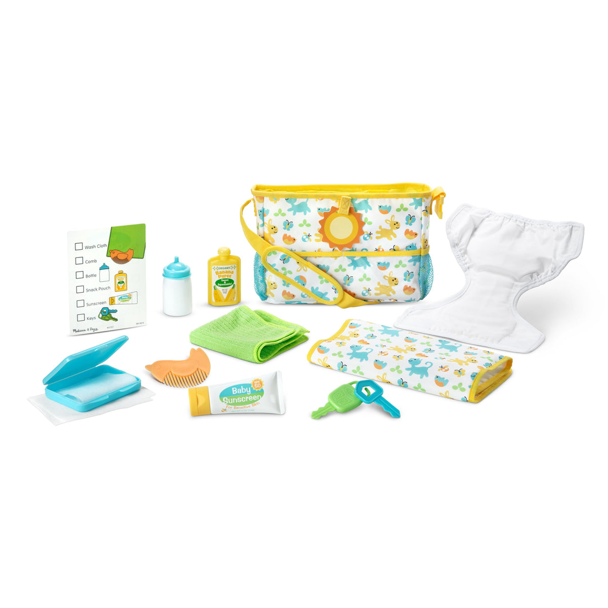 Melissa and Doug baby bottle close-up for realistic pretend feeding with dolls.