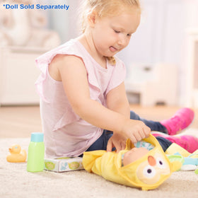 Melissa & Doug baby wipes box simplifies diaper-changing pretend play