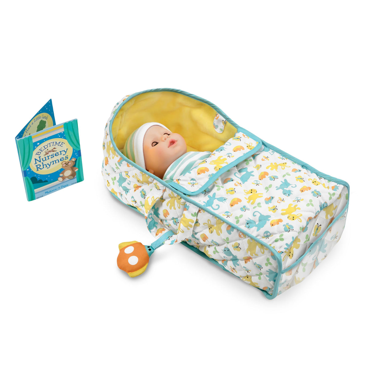 Melissa & Doug Mine to Love bassinet with carry handle for easy on-the-go play