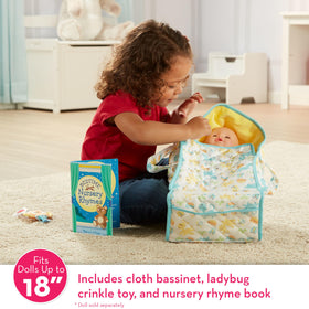 Melissa & Doug Mine to Love bassinet pocket for nursery rhyme book storytelling