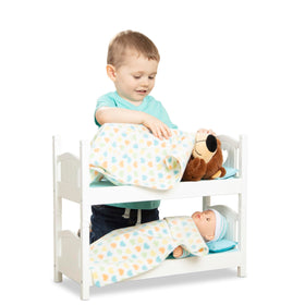 Melissa & Doug Mine to Love bunk bed clear instructions and movable ladder shown in assembly scene