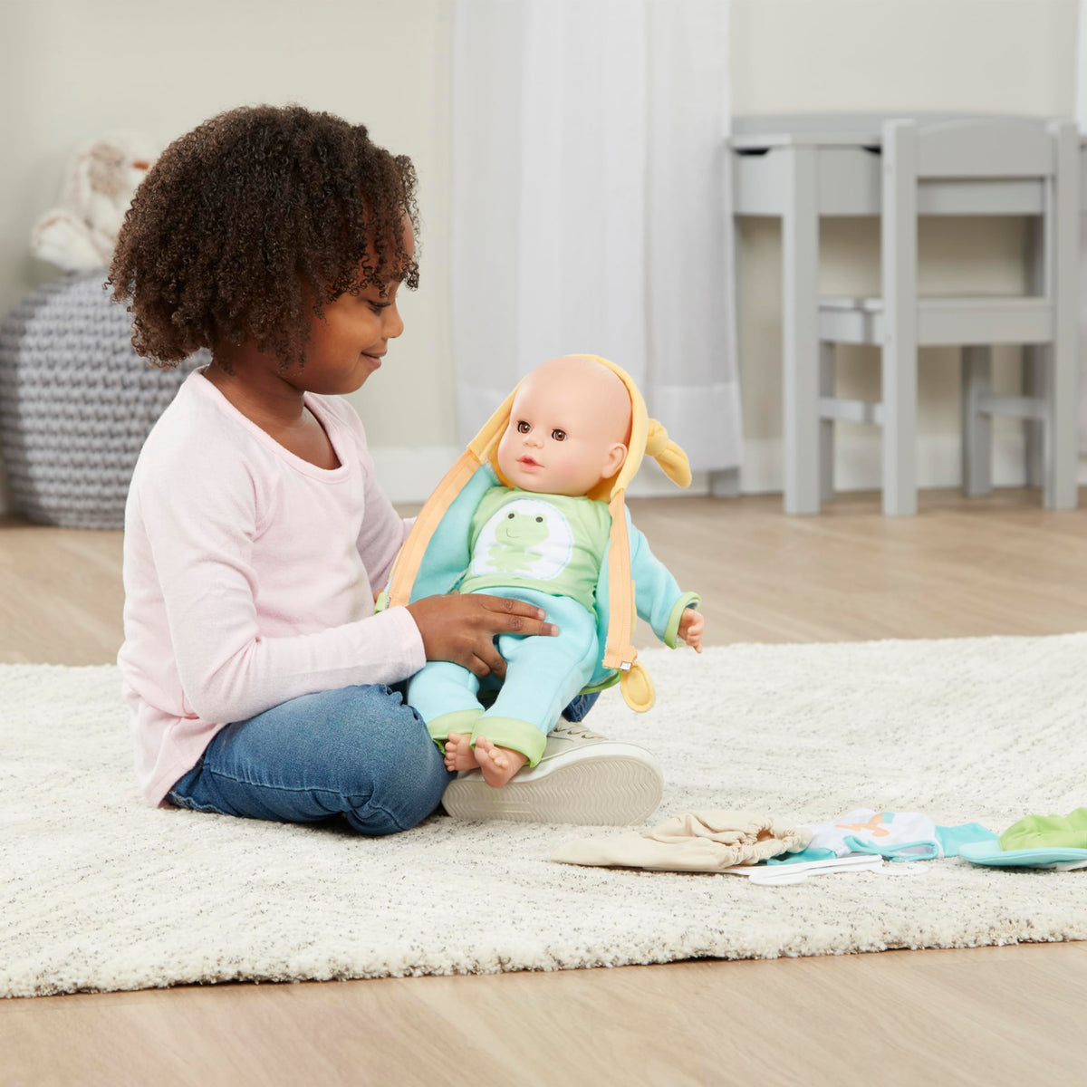 Melissa & Doug Mine to Love cargo shorts on 12-18 inch dolls ready for adventures.