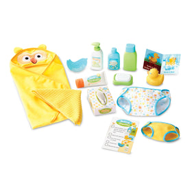 Melissa & Doug Mine to Love changing and bathtime set with diapers for dolls, encouraging imaginative care