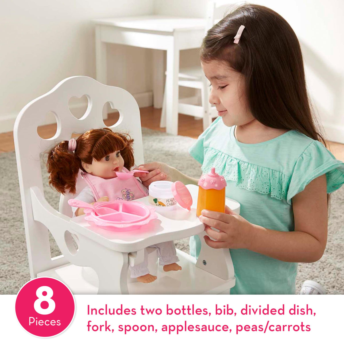 Melissa & Doug Mine to Love embroidered bib close-up keeps doll outfits clean