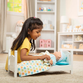 Assembled Melissa & Doug Mine to Love bed dimensions shown for space planning