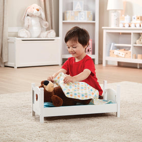 Close-up of mattress included with Melissa & Doug Mine to Love bed