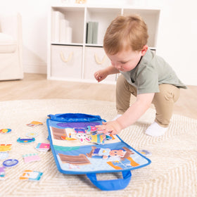 Melissa & Doug What to Wear Felt Board four-scene layout for versatile pretend scenarios