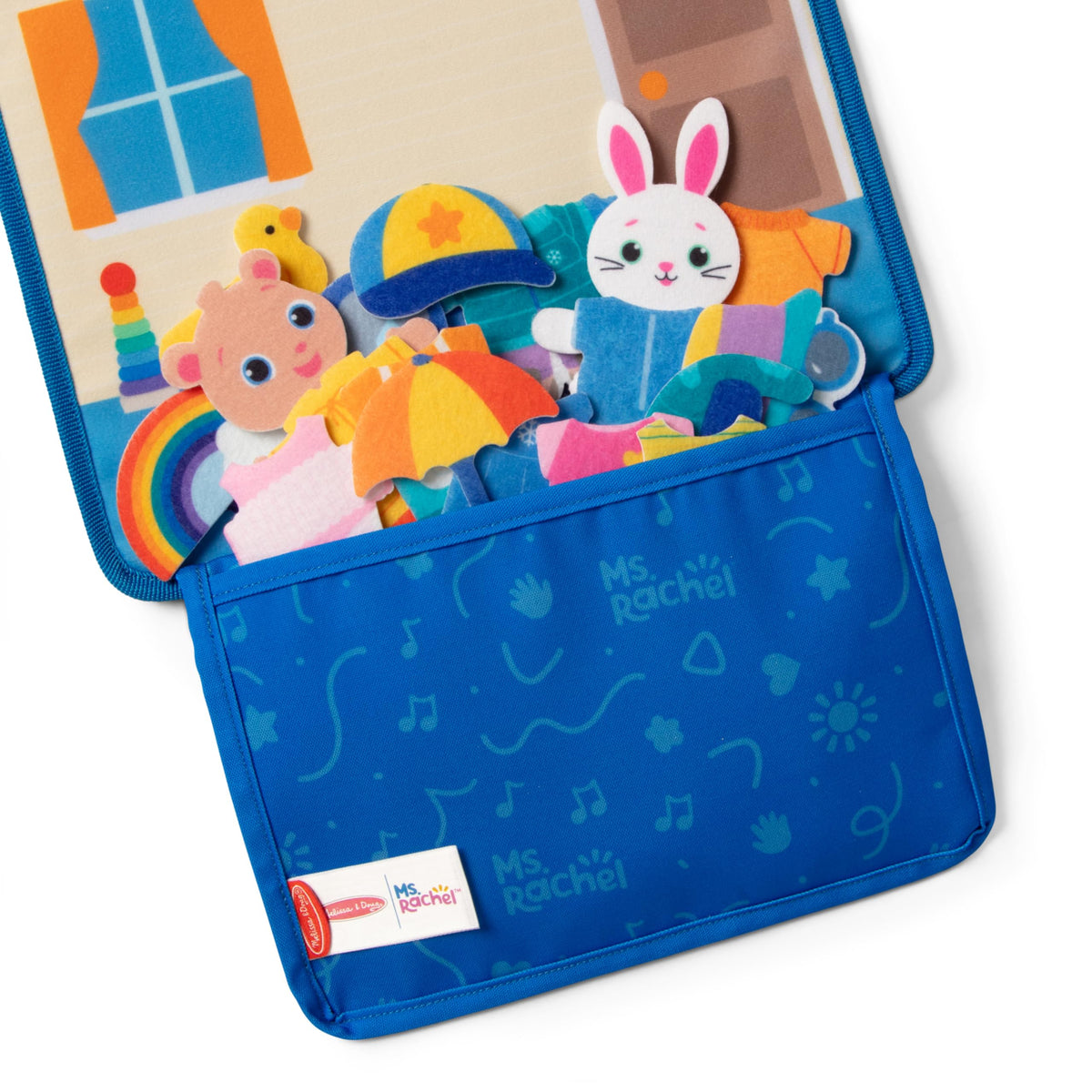 Melissa & Doug felt board storage dresser helps keep pieces tidy