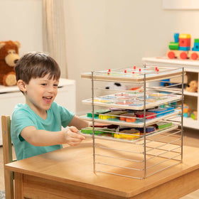 Melissa & Doug multi-fit rack side view highlights compact design