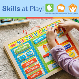 Mood magnets from Melissa & Doug encourage self-expression on the calendar.