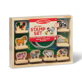 Melissa & Doug My First Wooden Stamp Set farm animals cover image for beginners and creative play