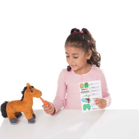 Melissa & Doug name stickers and tags personalize the stall set.