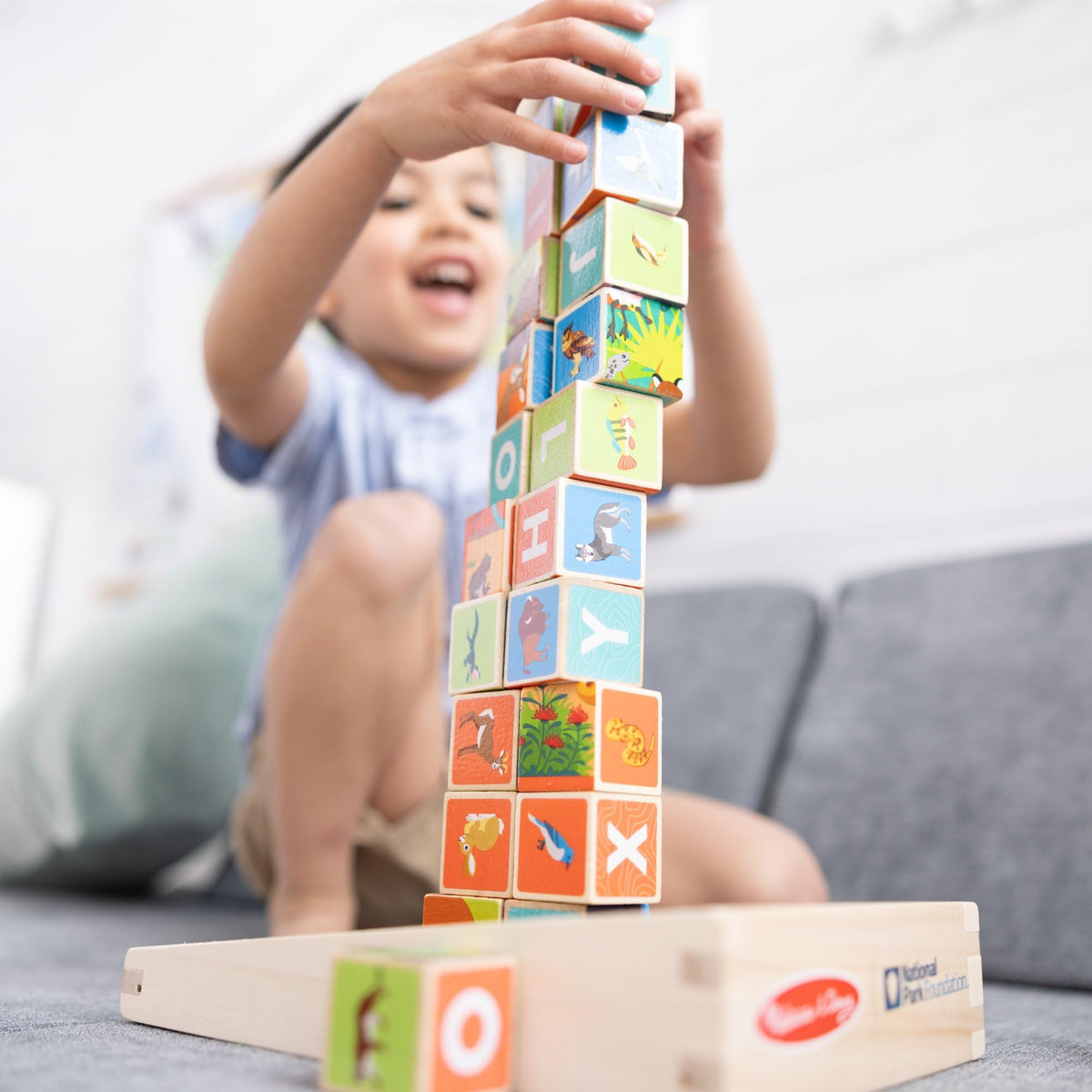 Melissa and Doug National Parks Arches puzzle block set promotes problem solving.