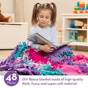 Melissa & Doug no-sew quilt fringe slots for fast tying