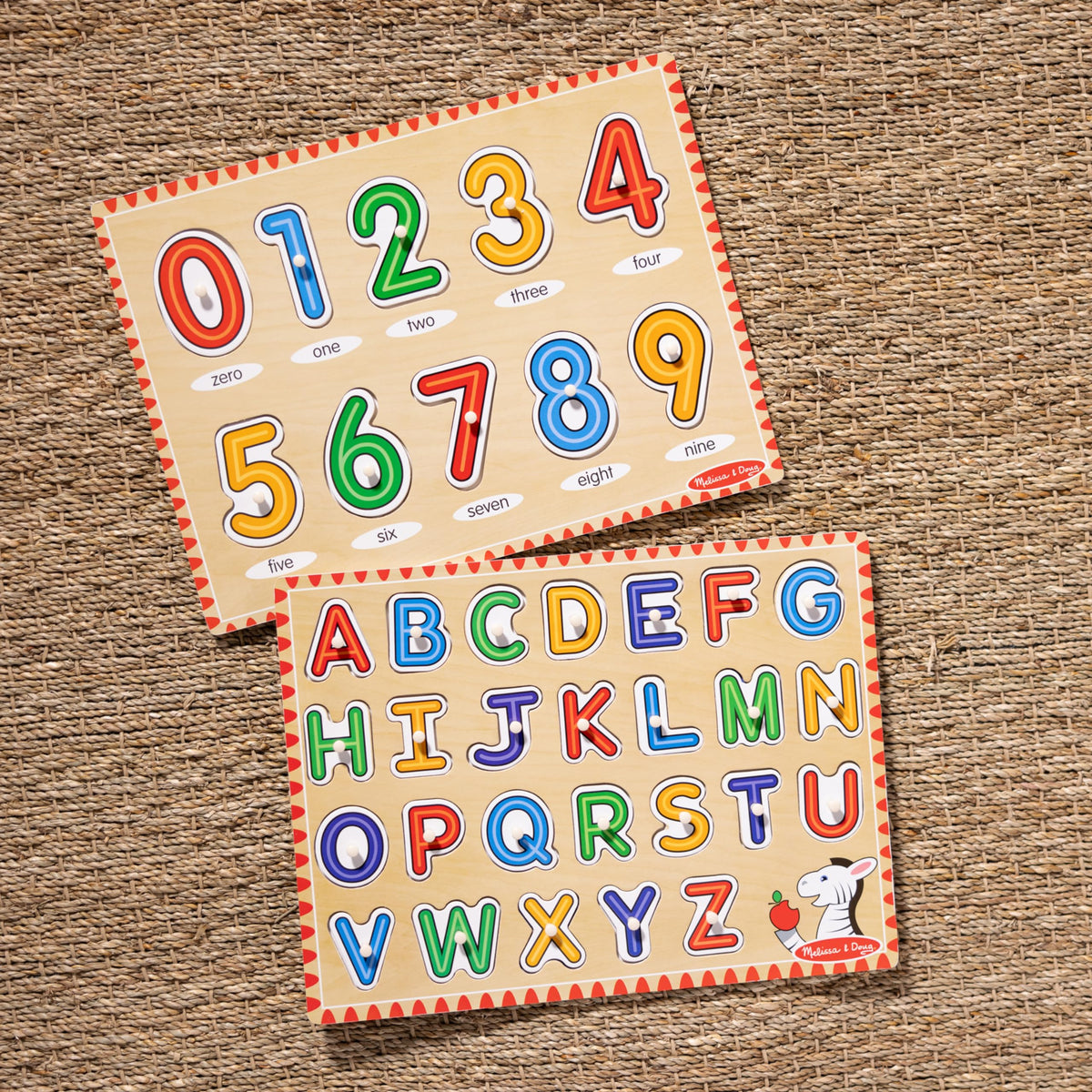 Melissa & Doug Numbers board visually links quantities to counted items.