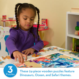 Melissa & Doug ocean puzzle: colorful 24-piece scene encourages exploration and problem solving.
