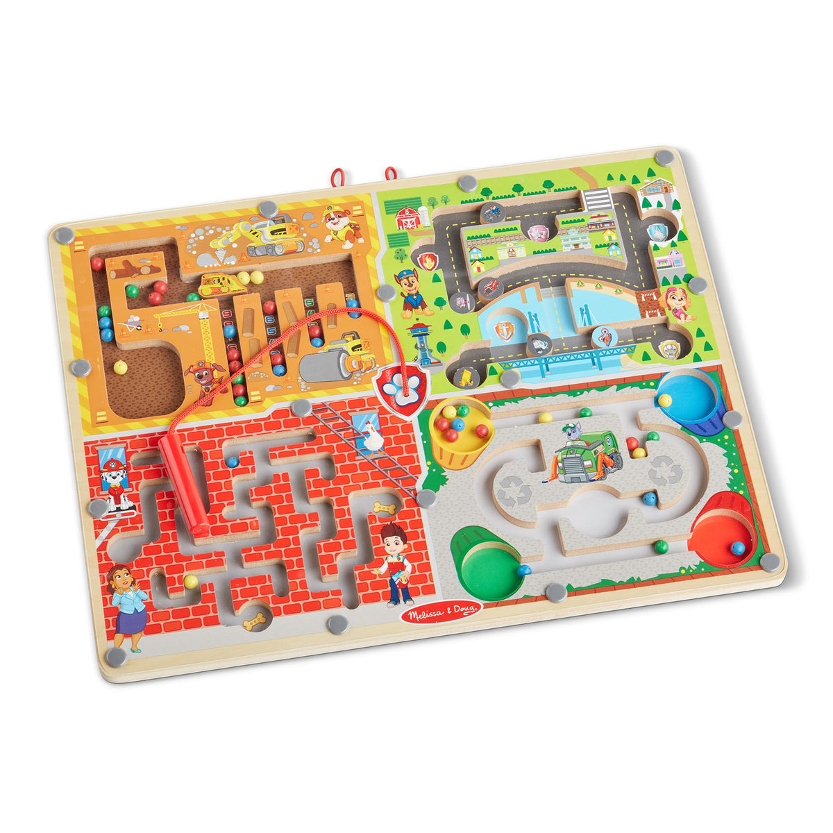 Melissa & Doug Paw Patrol wooden 4-in-1 maze board for screen-free play and skill building